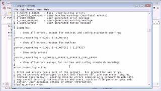 Beginner PHP Tutorial 15 More on Error Reporting