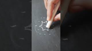 80  இரண்டு வரிசை ஸ்டார் சிம்புள் கோலம் /#Easy star simple rangoli #shortsfeed