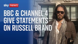 BBC and Channel 4 release statements on Russell Brand after he denies rape accusations