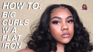 WATCH N LEARN | EASY VOLUMINOUS FLAT IRON CURLS | Wiggins | BEAUTYVIAJALEAH