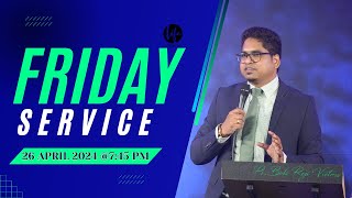 శుక్రవారం ఆరాధన|| FRIDAY SERVICE  ||TLC| 26 APRIL 2024 | Ps Bob Reji Victors Dr. Sheba Victors |