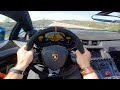 POV: 308km/h in a straight pipe Lamborghini Aventador SV Roadster on the Autobahn !