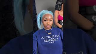 This color is giving soo much vibes😍 #oqhair #shorts #bluehair #blackgirlmagic