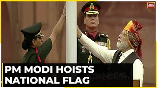Prime Minister Narendra Modi Hoists The National Flag At The Red Fort In Delhi, On Independence Day