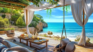 Tropical Seaside Cafe Ambience ~ Sweet Bossa Nova Music & Soothing Ocean Wave for Energy New Day