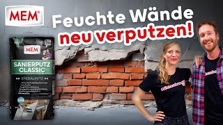 Feuchte Wände sanieren und neu verputzen - So geht's!