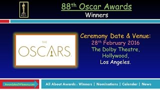 88th Oscar 2016 - Winners Full List