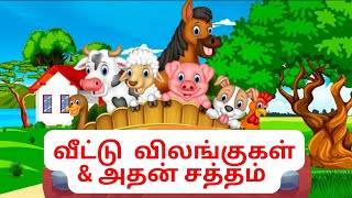 வீட்டு விலங்குகள் \u0026 அதன் சத்தம் | veetu vilangugal | farm animal | pet animals names kids in Tamil |