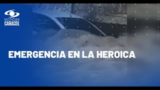 Aguacero en Cartagena inundó varias calles; hay carros atrapados