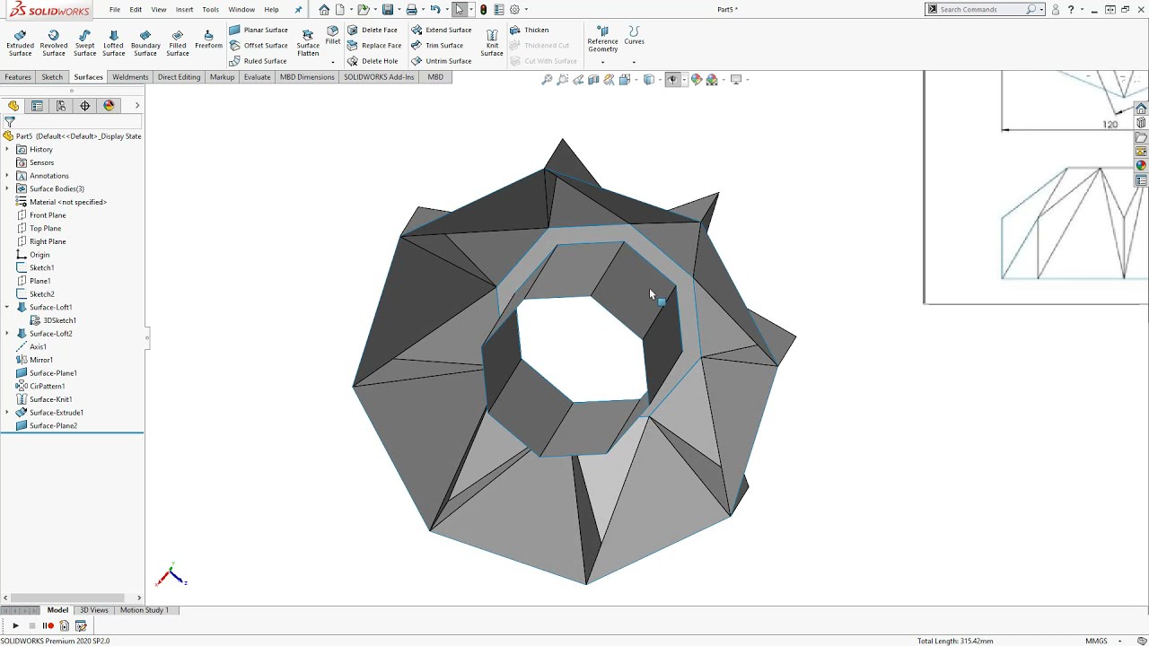 Tutorial Solidworks Exercise Surface Basic Youtube