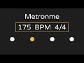 metronome 175 bpm 4 4 time with accent