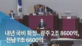 내년 국비 확정..광주 2조 8,600억, 전남 7조 6,600억