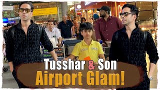 Tusshar Kapoor \u0026 Son Spotted at Airport | #BollywoodStars #CelebrityVibes #Trending