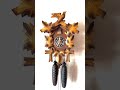 Classic 1960’s light/medium brown “Leaf & Loon” style German cuckoo clock. Made by Hubert Herr.