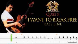 Queen - I Want To Break Free (Bass Line Tabs) By John Deacon