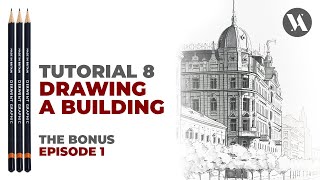 8. How to draw: BUILDING in Perspective, Easy step by step Drawing Tutorial for Beginners
