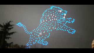 Lions Drone show Riverfront plaza  Windsor