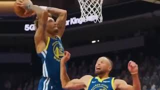 Stephen Curry gets posterized by his new teammate Kelly Oubre Jr.