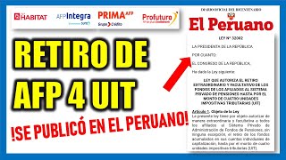 !YA ES LEY! RETIRO DE AFP 2024 |Se publicó en el diario oficial el peruano Ley 32002 Ley RETIRO AFP