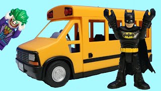 Silly Joker Jr. Adventure | Batman Rides In School Bus | Fort Building | Hide \u0026 Seek | Creative Play