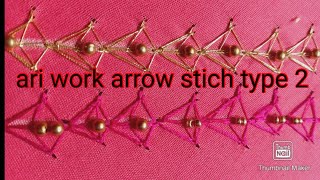 ari work arrow stich type 2 practice for beginners #class 30 in Kannada