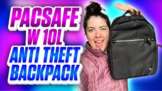 A PERFECT Personal Item bag! (Pacsafe Women's 10L Anti Theft Backpack Review)