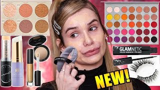 FULL FACE Testing HOT NEW MAKEUP! Worth the HYPE?!