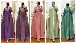 trend busana gamis lebaran 2025 simple dan elegan