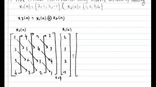 Circular Convolution Example Using Matrix Method