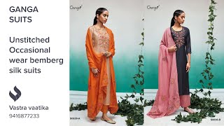 Ganga Suits | Unstitched occasional wear bemberg silk suits | 9416877233 #shorts