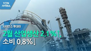 2월 산업생산 2.1%↑, 8개월 만에 최대폭 증가...소비 0.8%↓ / YTN 사이언스