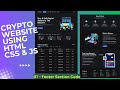 Create a Responsive Crypto Website using HTML CSS JavaScript with Source Code | Footer Section Code