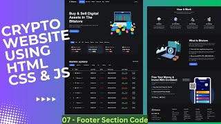 Create a Responsive Crypto Website using HTML CSS JavaScript with Source Code | Footer Section Code