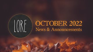 October Announcements