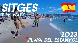 SITGES beach 2023🌴 [POV WALK] | 📍Playa del Estanyol