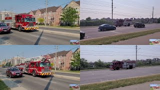 Mississauga Fire Pumper 122, Aerial 110, Pumper 120, Squad 121 \u0026 EMS Responding