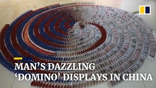 Man’s dazzling ‘domino’ displays in China