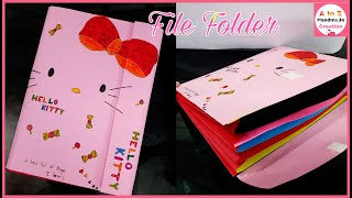 DIY Paper file folder/DIY Hello Kitty paper file folder/How to make  file folder with paper at home.