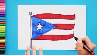 How to draw the Flag of Puerto Rico