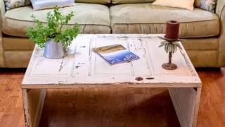 DIY Coffee Table From Old Door - Antique Unique Interior Decor