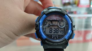 Lasika W-F118 Water 30m Resist K-Sport Watch - all video operation.