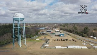 Aerial view of Unadilla in Dooly County, Georgia