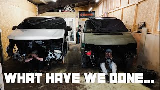 Our VW T4 gets a PD130 pt1  ||  Subframe raise huge drop ||  Guest appearance from the Silver Slug