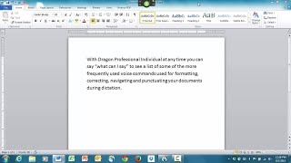 Dragon Professional Individual Feature Demo: What Can I say
