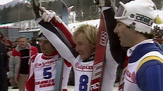 Bojan Križaj wins slalom (Kranjska Gora 1982)