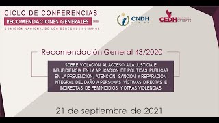 Recomendación General 43/2020 de la CNDH