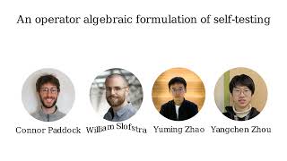 An operator-algebraic formulation of self-testing