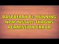 Raspberry Pi: Running npm install throws permission error