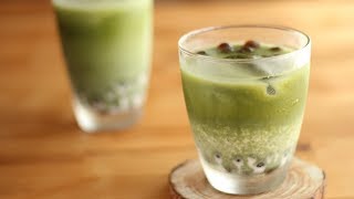 タピオカ抹茶ミルク Bubble matcha milk｜抹茶の飲み物