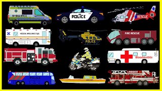 Emergency Vehicles – Police Car, Fire Truck, Ambulance | Videos for Kids | Fun & Educational